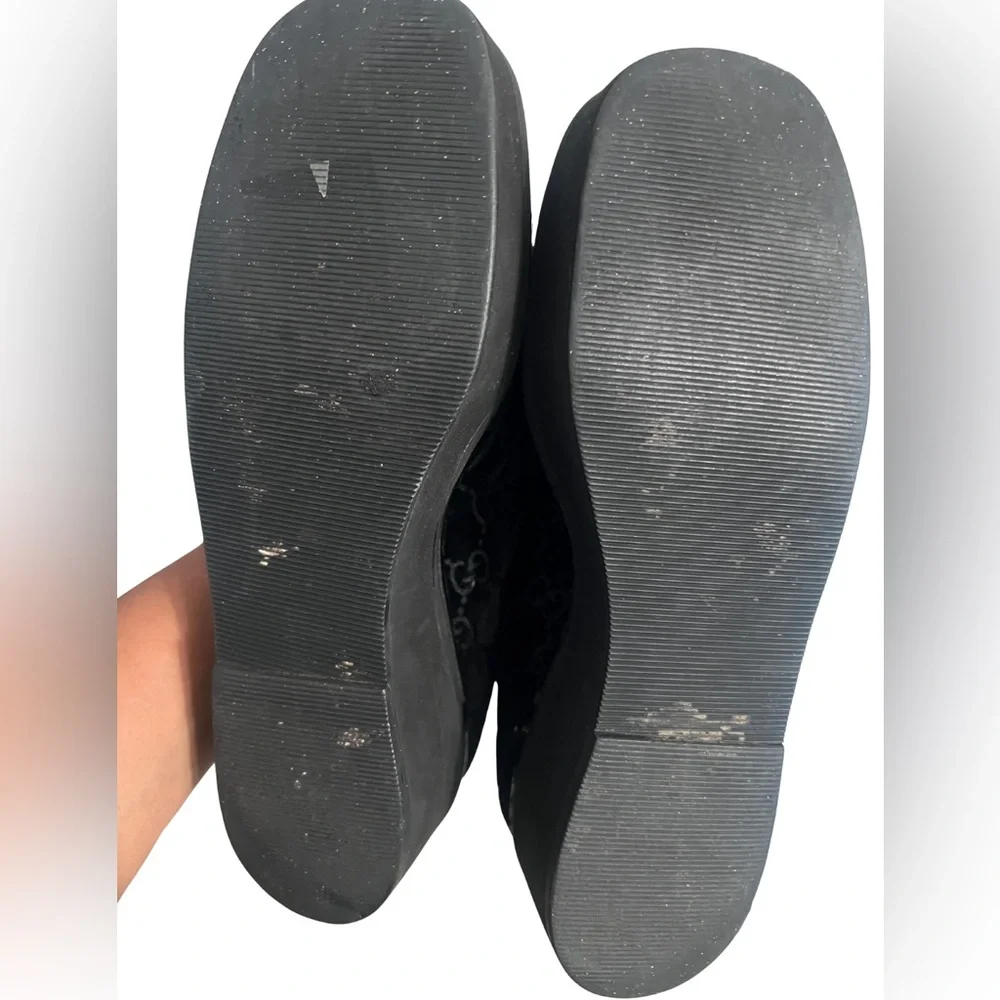 GUCCI Black Suede Double G Platform Loafers - Picture 10 of 13